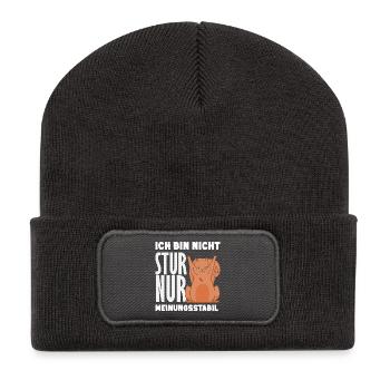 Not stubborn, just stable in opinion - Recycled Patch Beanie - dark grey - Front