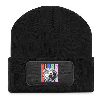 Virgo Zodiac Sign Symbol - Astrological Mandala - Recycled Patch Beanie - black - Front
