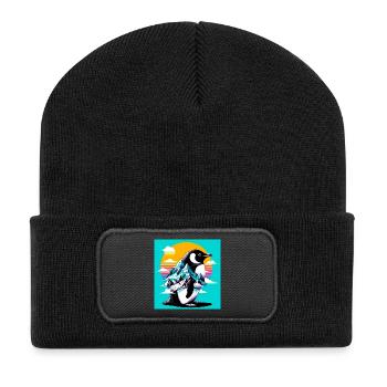 Pinguin - Recycelte Patch Beanie - Schwarz - Vorne