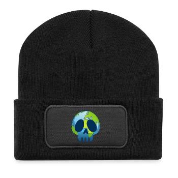 Le crâne de la planète Terre - Beanie recyclé à patch - noir - Devant