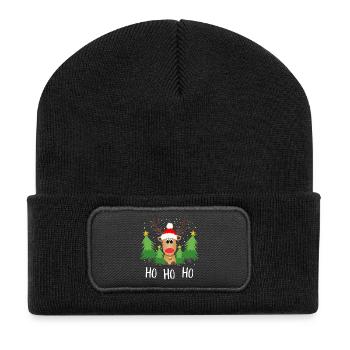 Sapins de Noël Reindeer Ho Ho Ho - Beanie recyclé à patch - noir - Devant