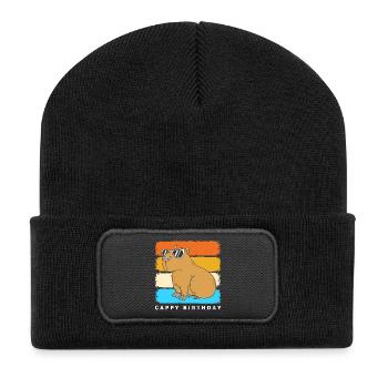 Bon anniversaire - Beanie recyclé à patch - noir - Devant