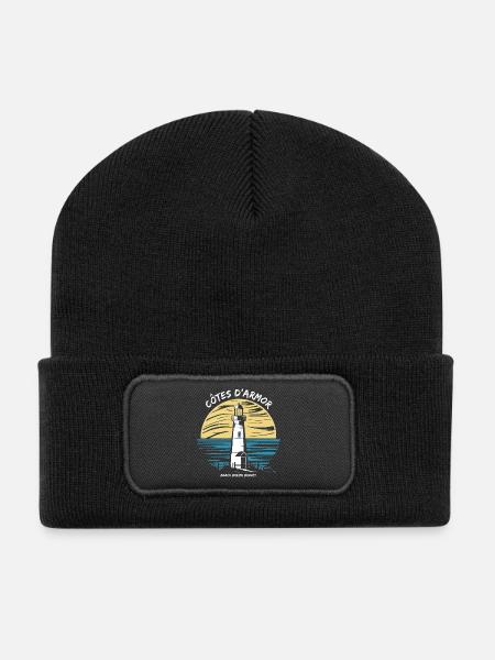 Côtes-d'Armor 22 Brittany Wild Coastline Leuchtturm - Recycelte Patch Beanie - Schwarz