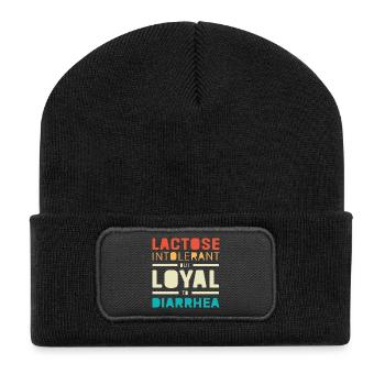 Allergie au lait Intolérance au lactose Flatulence - Beanie recyclé à patch - noir - Devant