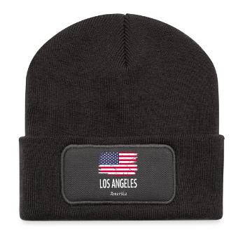 Los Angeles - Beanie recyclé à patch - charbon - Devant