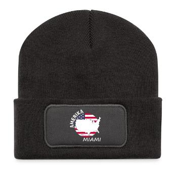Miami - Beanie recyclé à patch - charbon - Devant