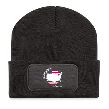Houston - Recycled Patch Beanie - dark grey - Front