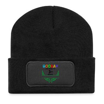 Hurra, ich gehe in die 3. Klasse – Namensraum** - Recycelte Patch Beanie - Schwarz - Vorne