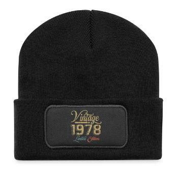 Vintage 1978 Limited Edition Birth Vintage 1978 - Recycled Patch Beanie - black - Front