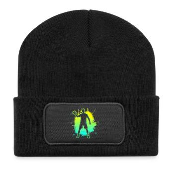 Parole de handball Drôle de sport cadeau de handball - Beanie recyclé à patch - noir - Devant