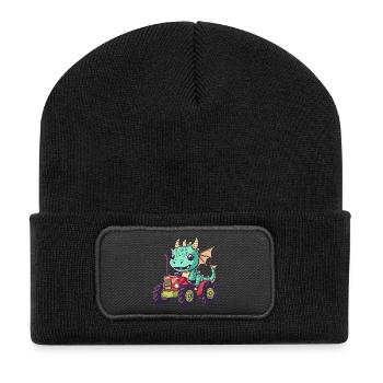 Dragon Tractor Farmer - Beanie recyclé à patch - noir - Devant