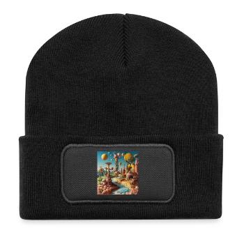 Surreal candy landscape - Recycled Patch Beanie - black - Front
