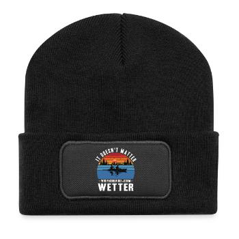 Kajakfahrer Geschenke Kajak Wassersport Outfits - Recycelte Patch Beanie - Schwarz - Vorne