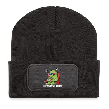 Alien amateur de films d’horreur - Beanie recyclé à patch - charbon - Devant