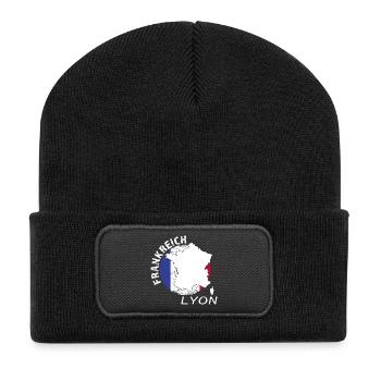 Lyon - Recycelte Patch Beanie - Schwarz - Vorne