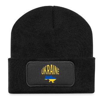 Ukraine - Recycelte Patch Beanie - Schwarz - Vorne