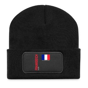Lille - Recycelte Patch Beanie - Schwarz - Vorne