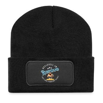 Officially retired – Funny pensioner motif - Recycled Patch Beanie - black - Front