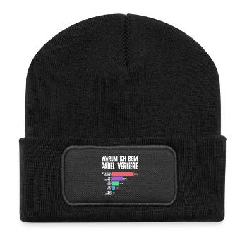 Bad Loser - Humour de padel pour hommes - Beanie recyclé à patch - noir - Devant