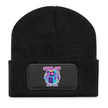 Level Up 1985 – Retro Arcade Automat Design - Recycled Patch Beanie - black - Front