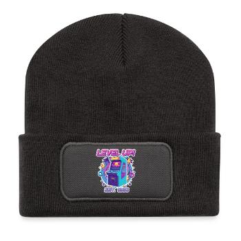 Level Up 1985 – Retro Arcade Automat Design - Beanie recyclé à patch - charbon - Devant