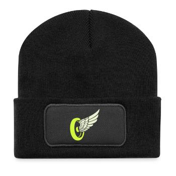 Aile de roue - Beanie recyclé à patch - noir - Devant