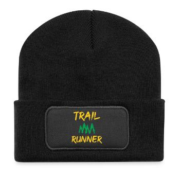 Coureur de trail - Beanie recyclé à patch - noir - Devant