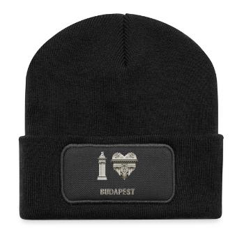 I Love Budapest – Klassische Architektur - Recycelte Patch Beanie - Schwarz - Vorne