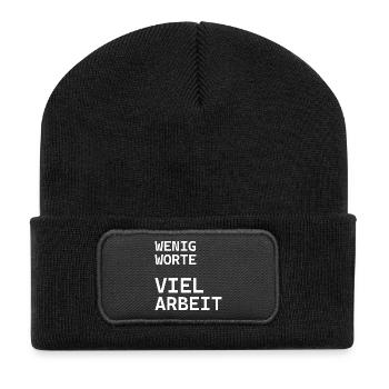 QUELQUES MOTS BEAUCOUP DE TRAVAIL Chemise de travail - Beanie recyclé à patch - noir - Devant