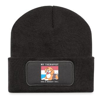 Therapiehund Therapeut Therapie Hund Hundetraining - Recycelte Patch Beanie - Dunkelgrau - Vorne
