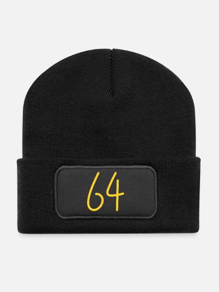 64 - Recycelte Patch Beanie - Schwarz