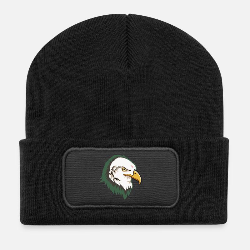 Eagle Head - Recycelte Patch Beanie - Schwarz