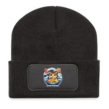 Envoyez des ramen aux nouilles - Beanie recyclé à patch - charbon - Devant