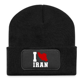 I Love Iran - Recycelte Patch Beanie - Schwarz - Vorne