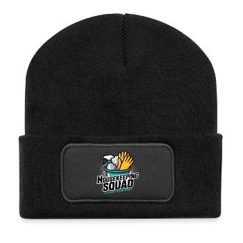 Funny Cleaning Design - Recycled Patch Beanie - black - Front
