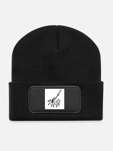 Held_mit_Schwert - Beanie recyclé à patch - noir