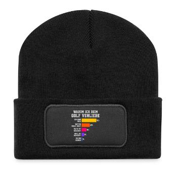 Pourquoi je perds au golf Golfeur Golfeur - Beanie recyclé à patch - noir - Devant
