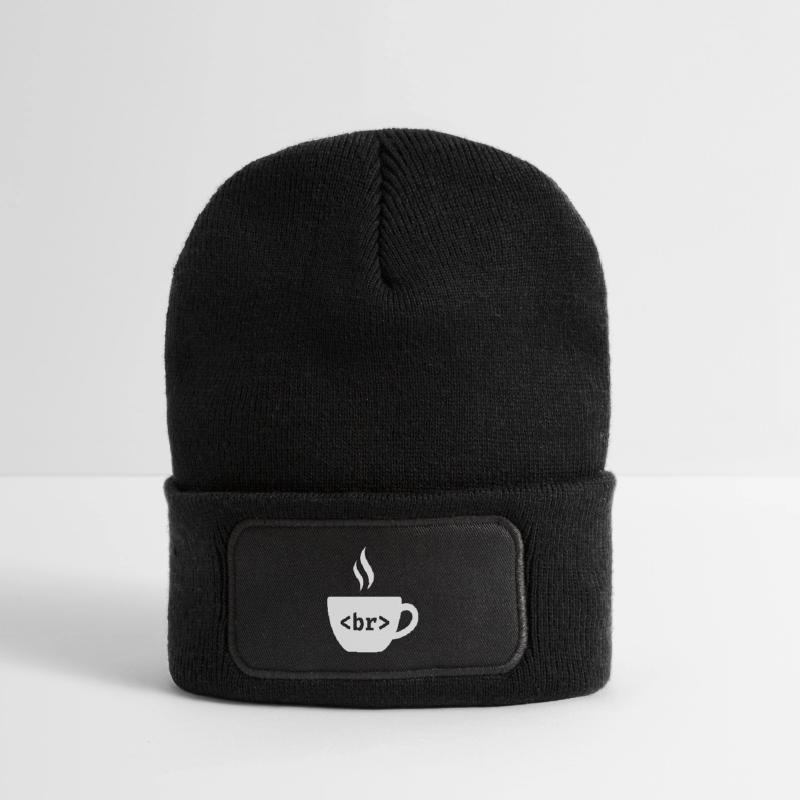 Pause café – Conception drôle de balise HTML Beanie recyclé à patch