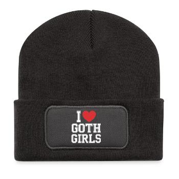 J’aime les filles gothiques - Beanie recyclé à patch - charbon - Devant