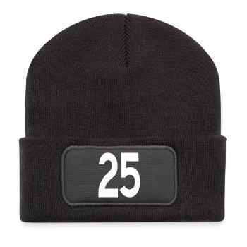 Freundliche Anfänge 25 - Recycelte Patch Beanie - Dunkelgrau - Vorne