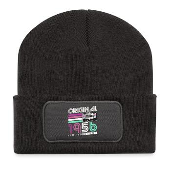 70th Birthday 1956 Vintage Born Retro - Recycled Patch Beanie - dark grey - Front