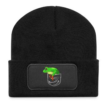 Grenouille Rainette arboricole - Beanie recyclé à patch - noir - Devant