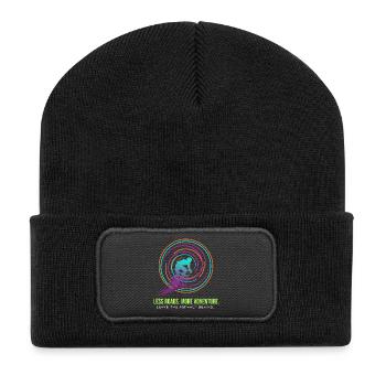 Radabenteuer: Neon Spiral - Recycelte Patch Beanie - Schwarz - Vorne