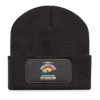 ein Kerl, der das Kitzbüheler Horn bestiegen hat - Recycelte Patch Beanie - Dunkelgrau - Vorne