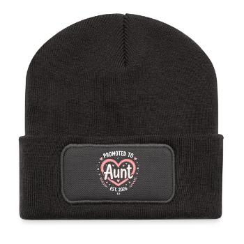 Tante 2026 Tante 2026 Befördert zu Tante 2026 - Recycelte Patch Beanie - Dunkelgrau - Vorne