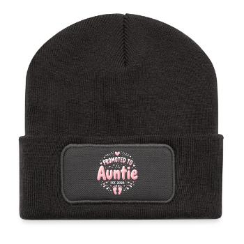 Tante 2026 Tante 2026 Befördert zu Tante 2026 - Recycelte Patch Beanie - Dunkelgrau - Vorne