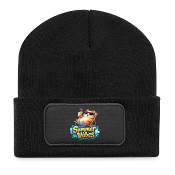 Hamster Summer Vibes - Recycled Patch Beanie - black - Front
