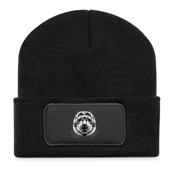 Seal with Sunglasses Seal Walrus Cute Seals - Recycled Patch Beanie - black - Front