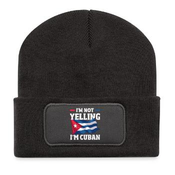 Cuba Pride & Home - Design du drapeau de Cuba - Beanie recyclé à patch - charbon - Devant
