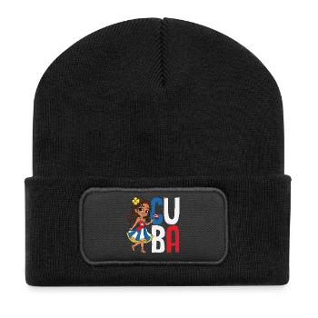 Cuba Pride & Home - Design du drapeau de Cuba - Beanie recyclé à patch - noir - Devant